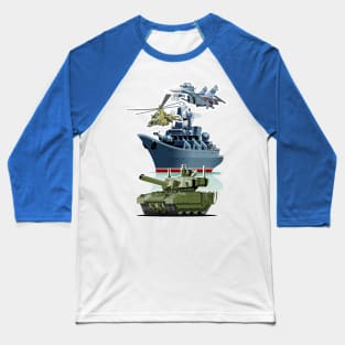 Cartoon military equipment Baseball T-Shirt